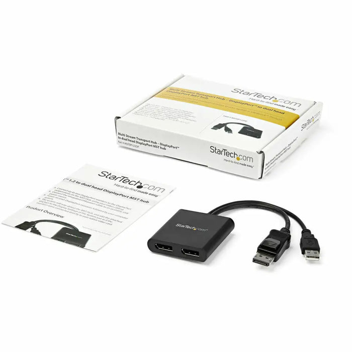 Разклонител DisplayPort Startech MSTDP122DP Черен 4K Ultra