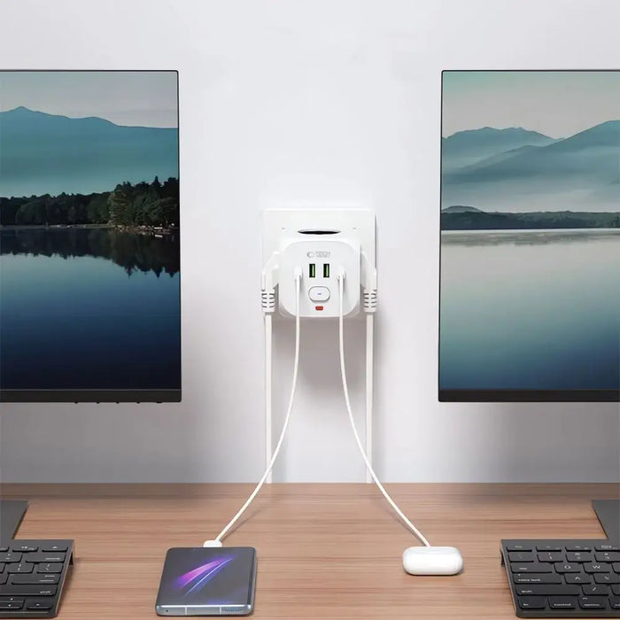 Разклонител Tech-Protect PCL3x4 2x USB-A 2x USB-C 3x AC тип