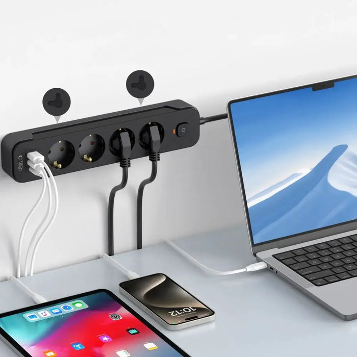 Разклонител Tech-Protect PCL4X3 4 гнезда 240V + 2xUSB-A