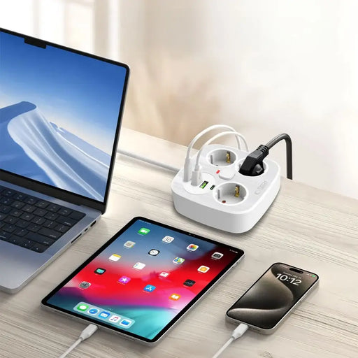 Разклонител Tech Protect PCS3X4 3 гнезда 2xUSB A 2xUSB C
