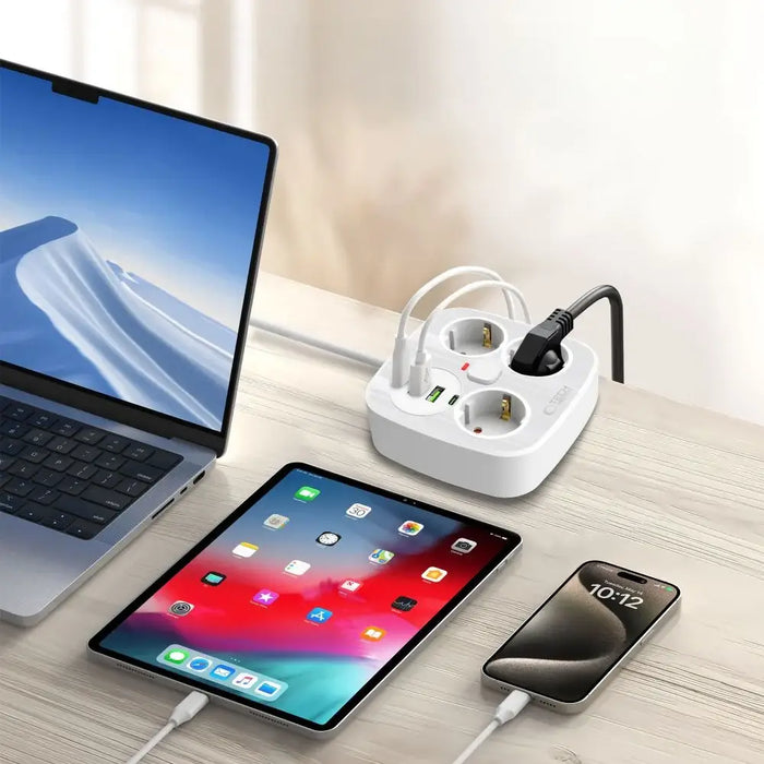 Разклонител Tech Protect PCS3X4 3 гнезда 2xUSB A 2xUSB C