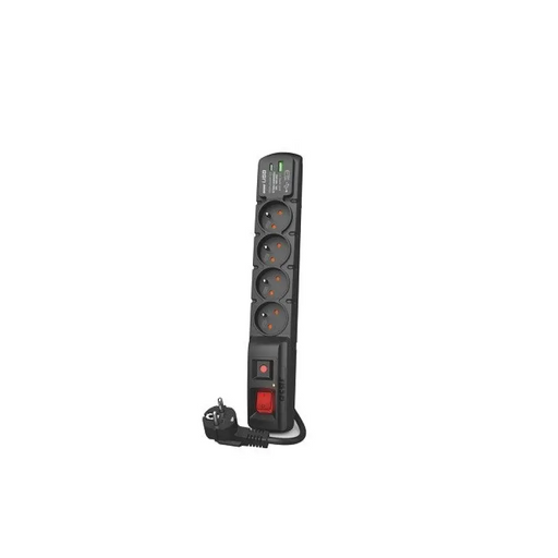 РАЗКЛЮЧИТЕЛ ACAR F4 USB A + C 5M 4X 230V PL PD 3.0 QC ЧЕРЕН