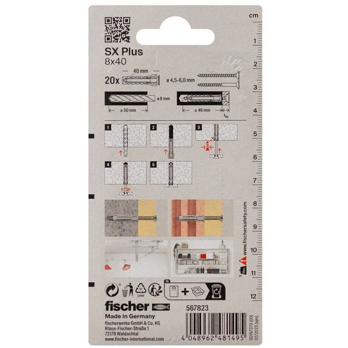 РАЗШИРИТЕЛЕН ДЮБЕЛ 8X40 FISCHER SX PLUS