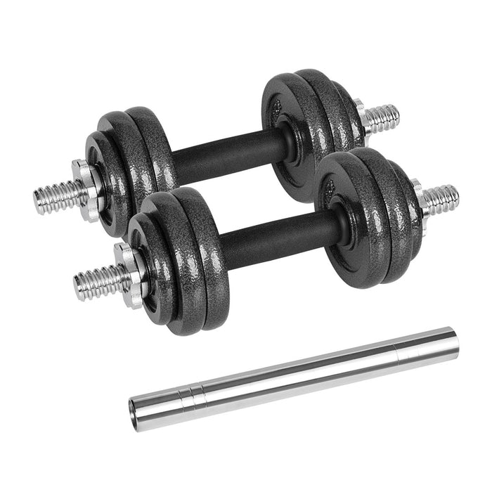 REBEL ACTIVE Регулируеми дъмбели в куфар 15 кг с щанга