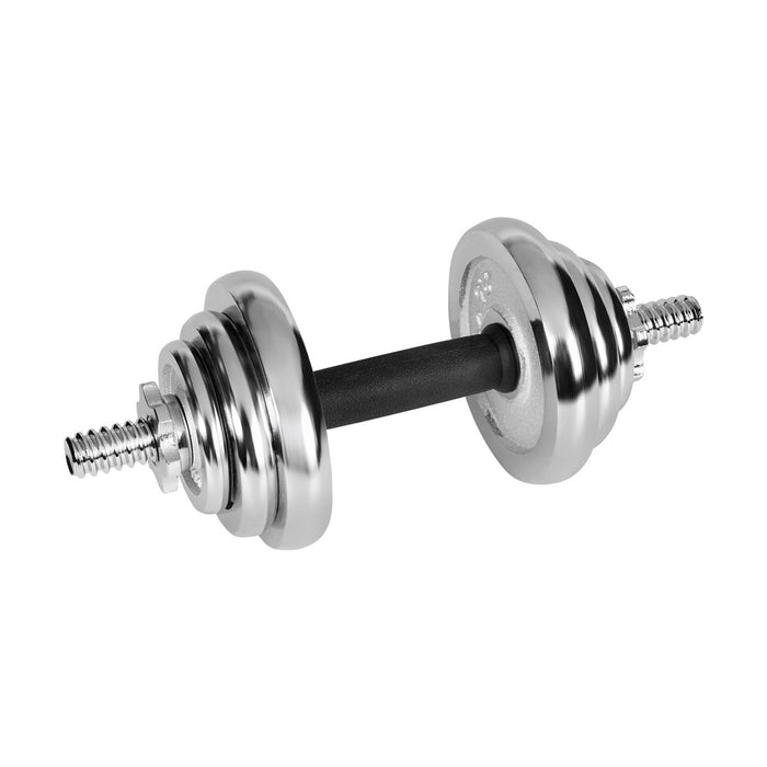 REBEL ACTIVE Хромирани регулируеми дъмбели в куфар 20 кг с щанга