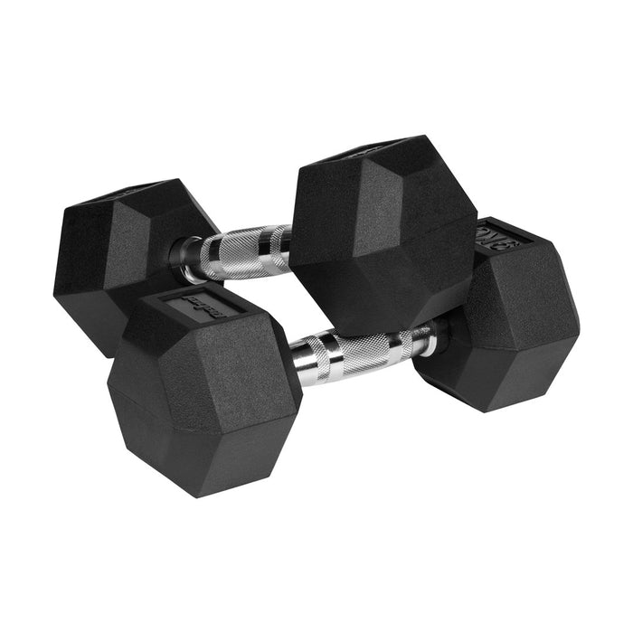 REBEL ACTIVE Дъмбели от чугун с гумено покритие 2x9 кг