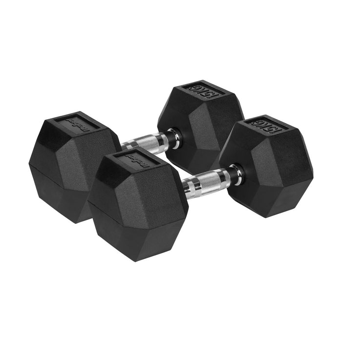 REBEL ACTIVE Чугунени дъмбели с гумено покритие 2x15 кг