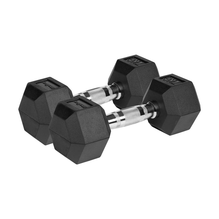 REBEL ACTIVE Чугунени дъмбели с гумено покритие 2x7 кг