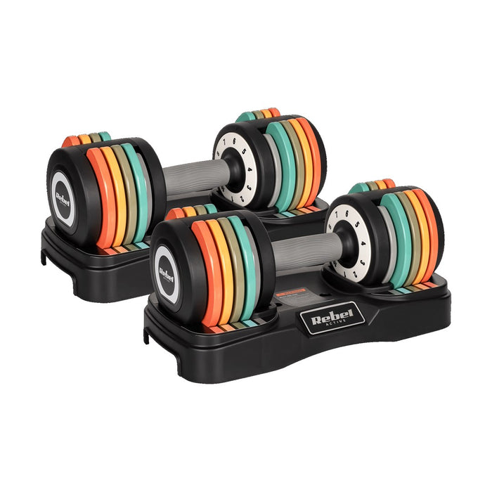 REBEL ACTIVE АВТОМАТИЧНИ ЧУГУНЕНИ ДЪМБЕЛИ 2X10 КГ RBA2335