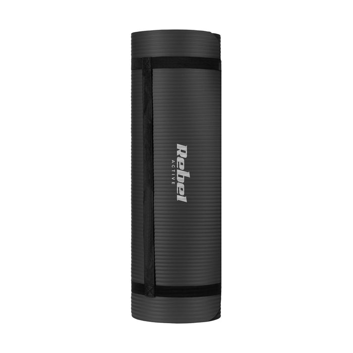 REBEL ACTIVE черна гимнастическа постелка за упражнения