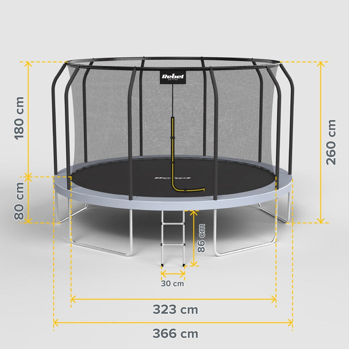 REBEL ACTIVE TRAMPOLINE PRO 12 фута/366 см
