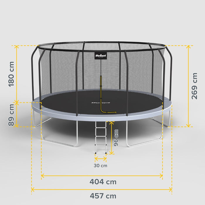 REBEL ACTIVE TRAMPOLINE PRO 15 фута/457 см