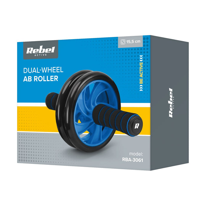 REBEL ACTIVE Двойно колело, ролка за упражнения за коремни мускули AB Wheel