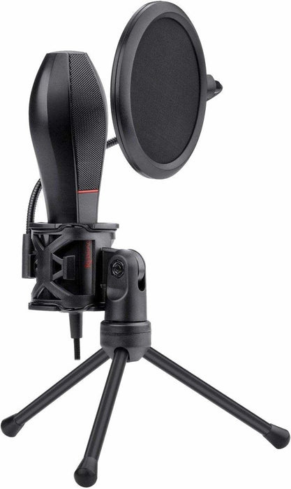 Микрофон Redragon - Quasar 2 GM200, стойка и филтър, черен