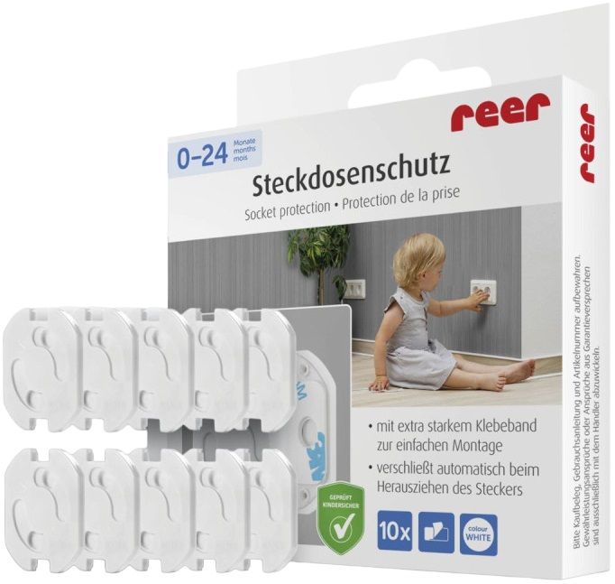 Предпазители за контакт Reer - 32040, 20 броя, бели