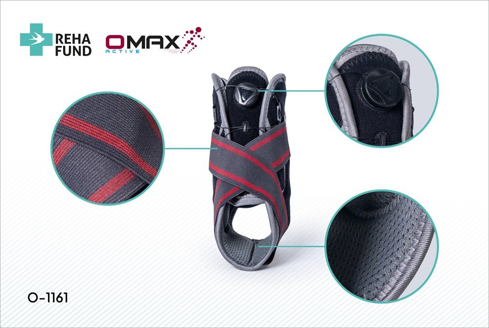 Ортеза за глезен „Malleomax Pro” O-1161/L REHAFUND, сиво-червена