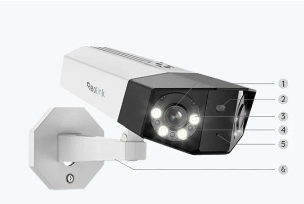 Reolink DUO Series P757 16MP IP охранителна камера с двоен обектив, бяла