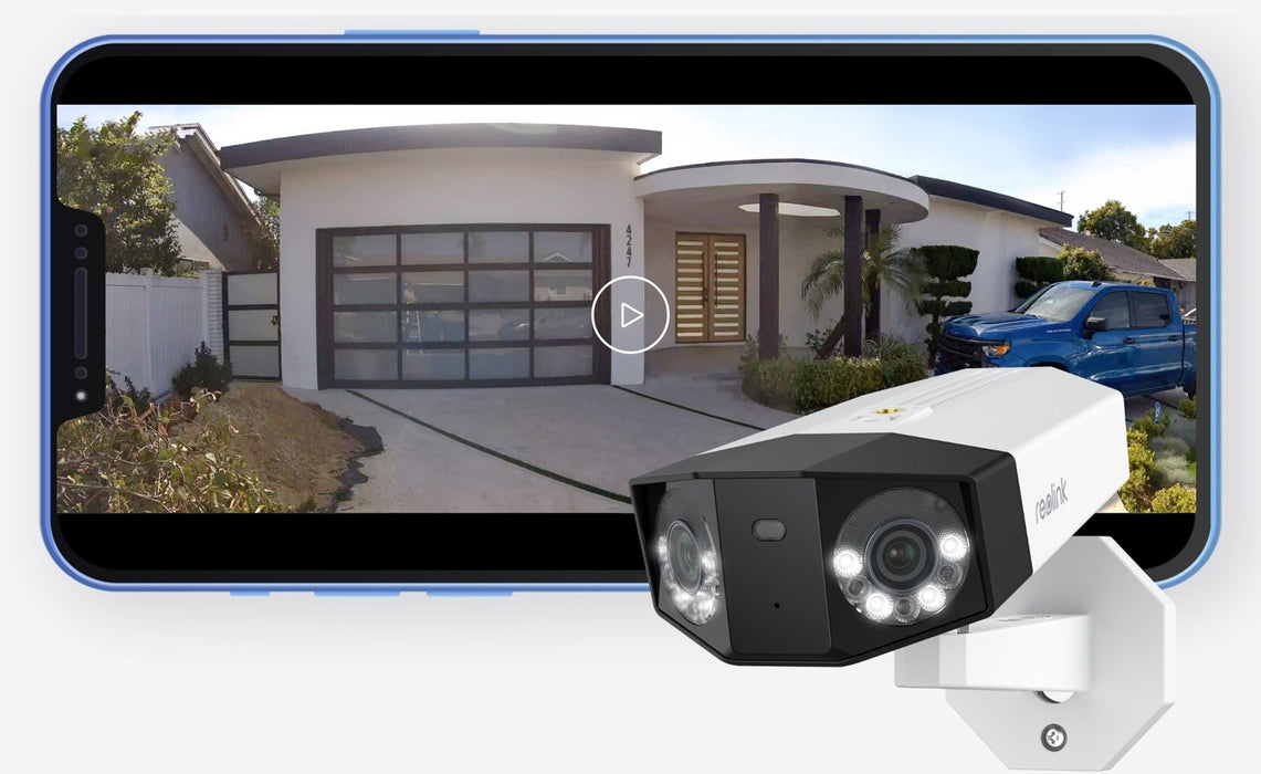 Reolink DUO Series P757 16MP IP охранителна камера с двоен обектив, бяла