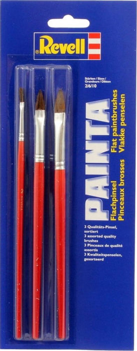 Комплект плоски четки Revell - Painta Flat, 3 броя