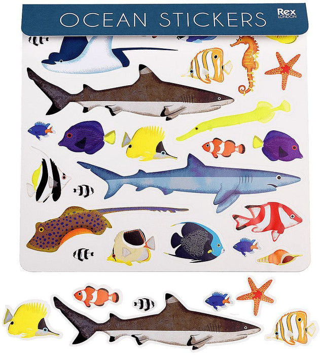 Комплект стикери Rex London - Ocean Animals, 3 листа