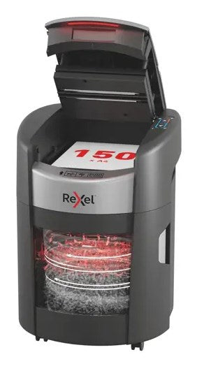 Шредер за хартия Rexel ShredMax AutoFeed+ 150X, P4, 150 листа, кошче за боклук 15 литра