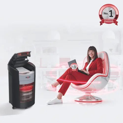 Шредер за хартия Rexel ShredMax AutoFeed+ 150X, P4, 150 листа, кошче за боклук 15 литра