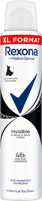 Део спрей за тяло Invisible Black&White 48H, 200 ml
