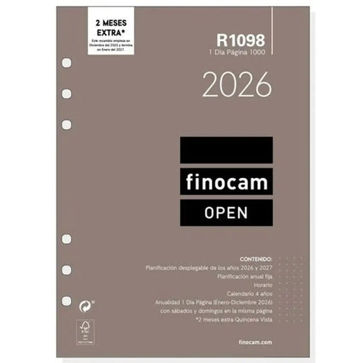 Резервна част за Дневник Finocam OPEN R1098 2026 15,5 x