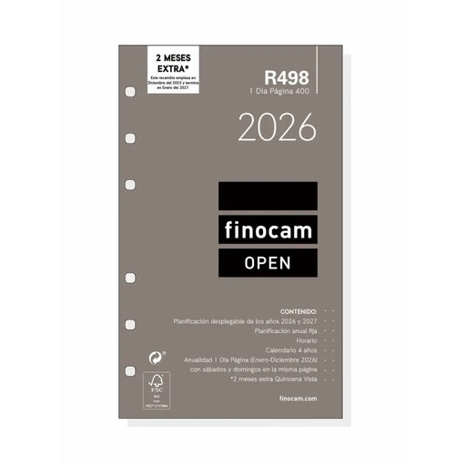 Резервна част за Дневник Finocam OPEN R498 2026 9,1 x 15,2