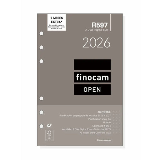 Резервна част за Дневник Finocam OPEN R597 2026 11,7 x 18,1