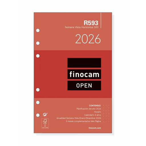 Резервна част за Дневник Finocam OPEN R599 2026 11,7 x 18,1