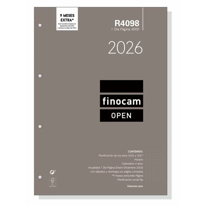 Резервна част за Дневник Finocam OPEN R4098 A4 2026 21 x