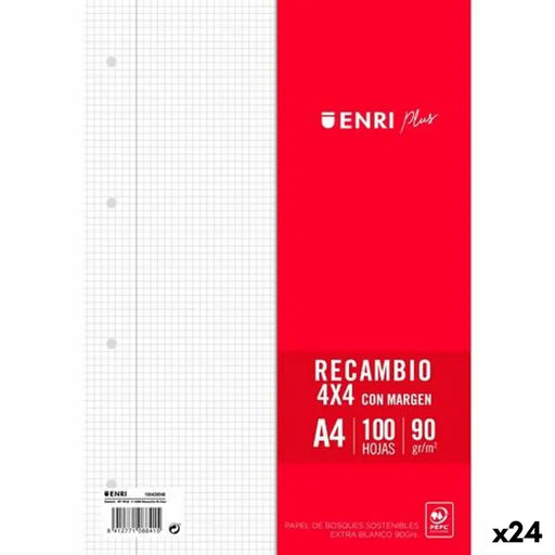 Резервни остриета ENRI Бял A4 100 Листи (24 броя)