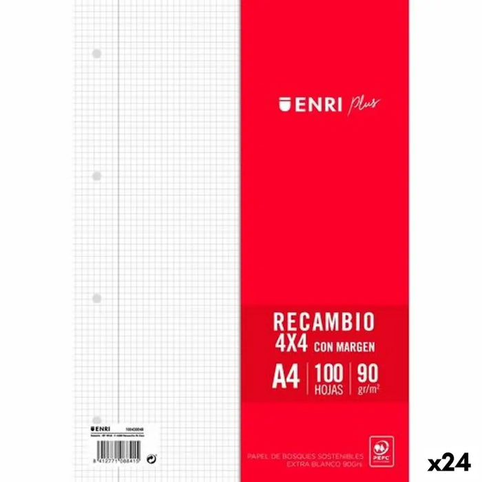 Резервни остриета ENRI Бял A4 100 Листи (24 броя)