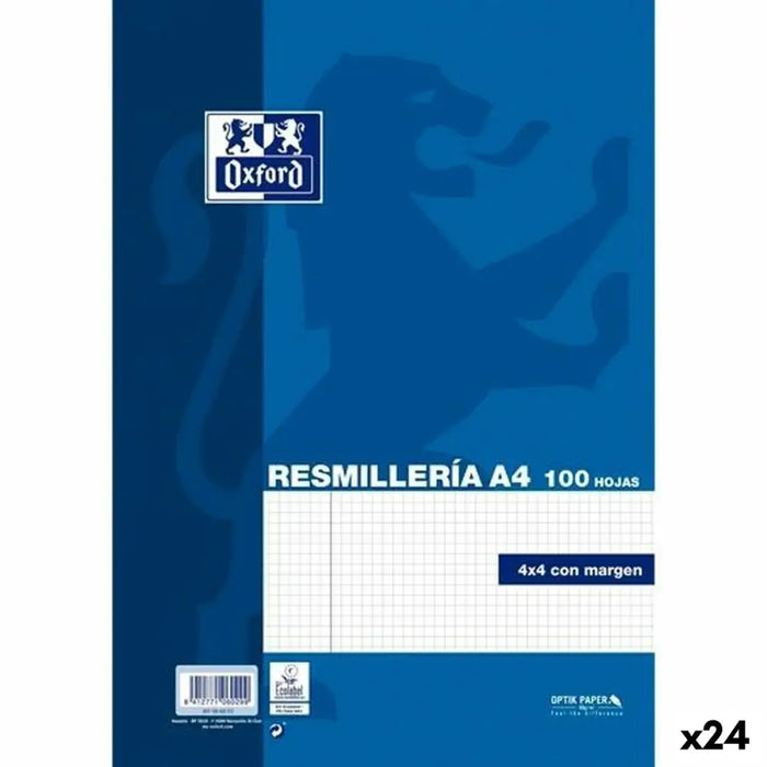 Резервни остриета Oxford OptikPaper Син A4 100 Листи (24