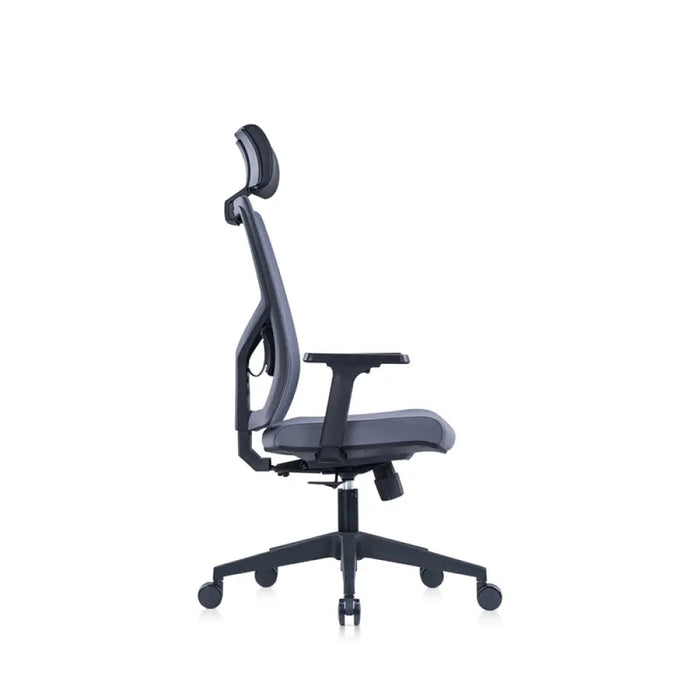 RFG Ергономичен стол Snow Black HB светлосива седалка