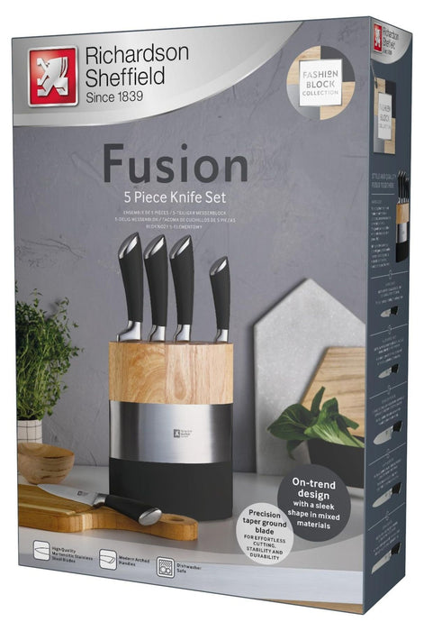 Комплект кухненски ножове Richardson Sheffield - Fusion, 5 части, черен