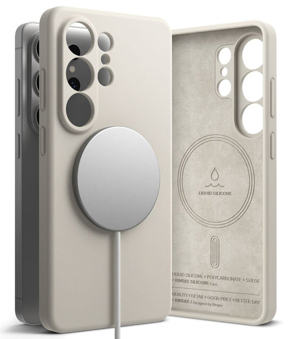 Силиконов калъф Ringke MagSafe за Samsung Galaxy S26 Ultra - бежов