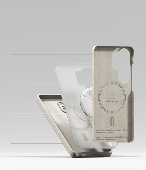 Силиконов калъф Ringke MagSafe за Samsung Galaxy S26 Ultra - бежов