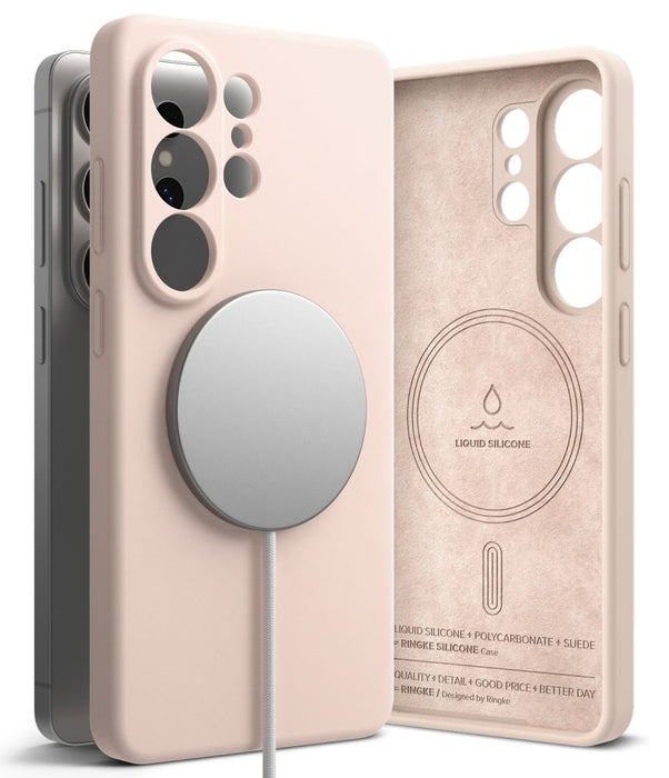 Силиконов калъф Ringke MagSafe за Samsung Galaxy S26 Ultra - розов