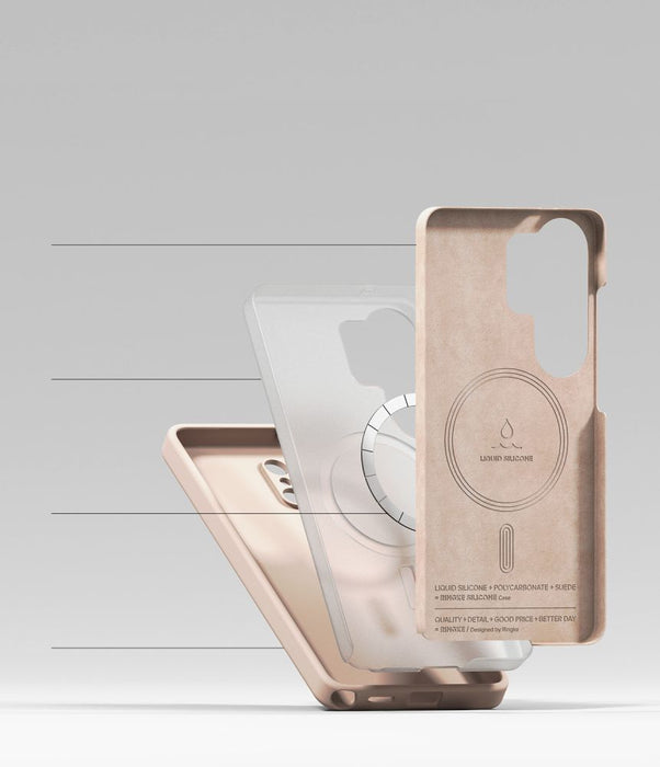 Силиконов калъф Ringke MagSafe за Samsung Galaxy S26 Ultra - розов
