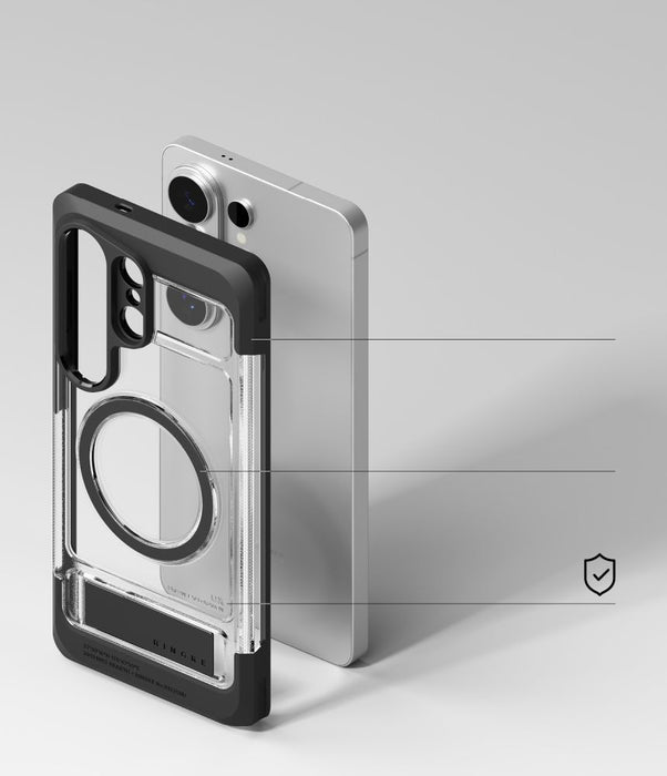 Ringke UX магнитен MagSafe калъф за Samsung Galaxy S26 Ultra - прозрачен черен