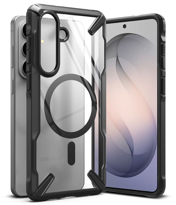 Ringke Fusion X Magnetic MagSafe калъф за Samsung Galaxy S26+ - прозрачен черен