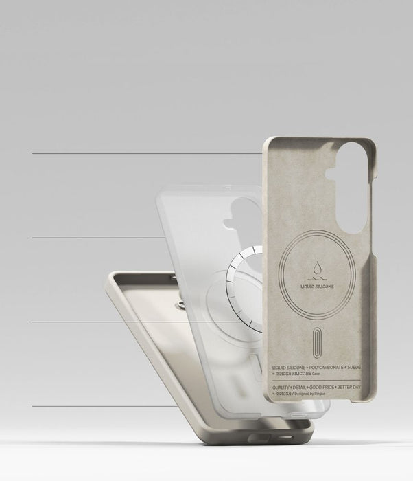 Силиконов калъф Ringke MagSafe за Samsung Galaxy S26+ - бежов