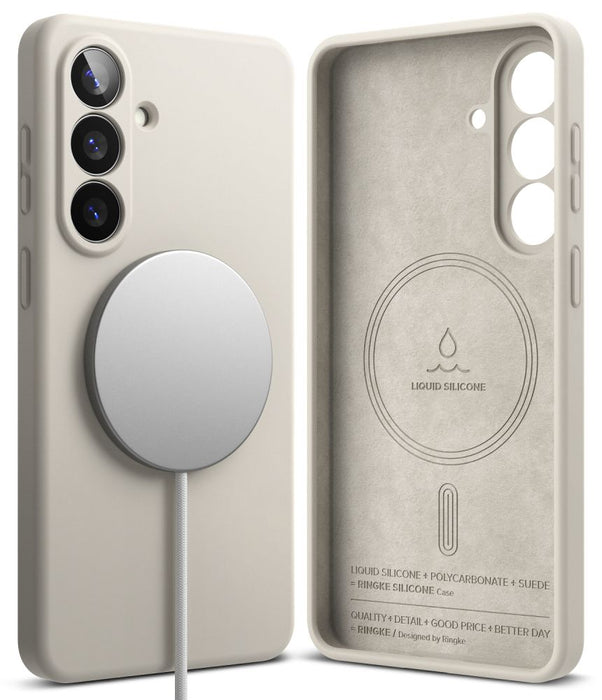 Силиконов калъф Ringke MagSafe за Samsung Galaxy S26+ - бежов