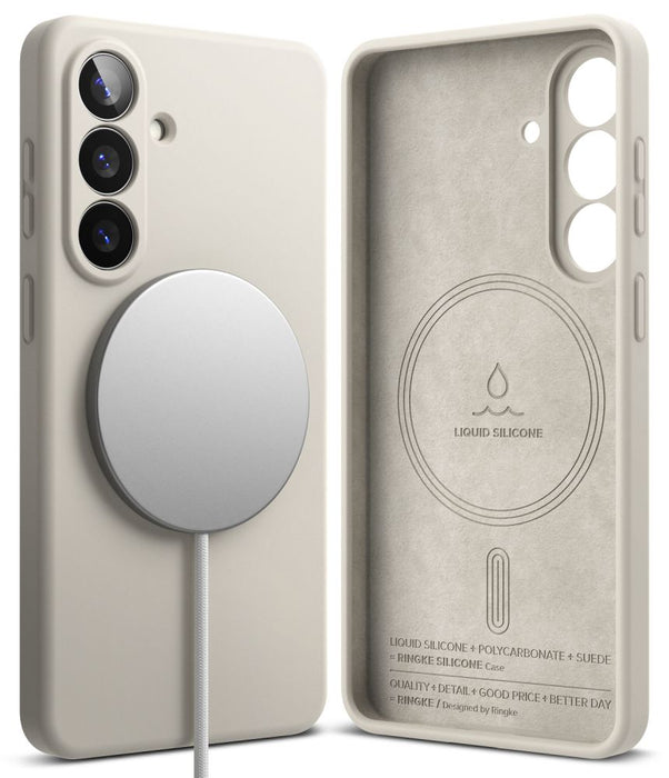 Силиконов калъф Ringke MagSafe за Samsung Galaxy S26 - бежов