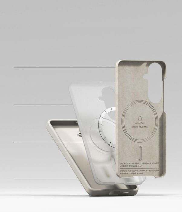 Силиконов калъф Ringke MagSafe за Samsung Galaxy S26 - бежов