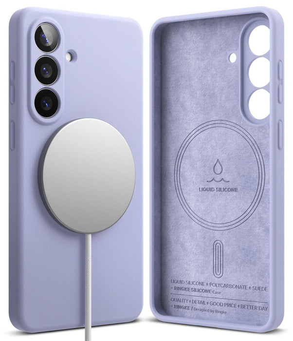 Силиконов калъф Ringke MagSafe за Samsung Galaxy S26 - лилав