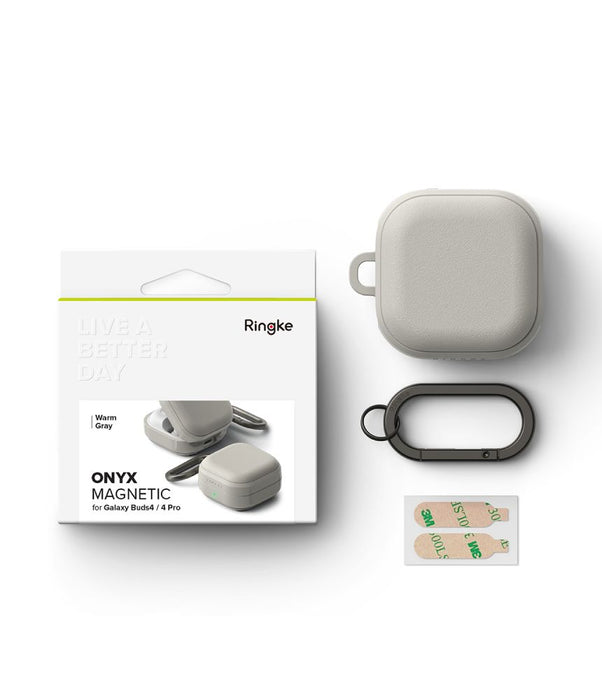 Магнитен калъф Ringke Onyx за Samsung Galaxy Buds 4 / 4 Pro - сив