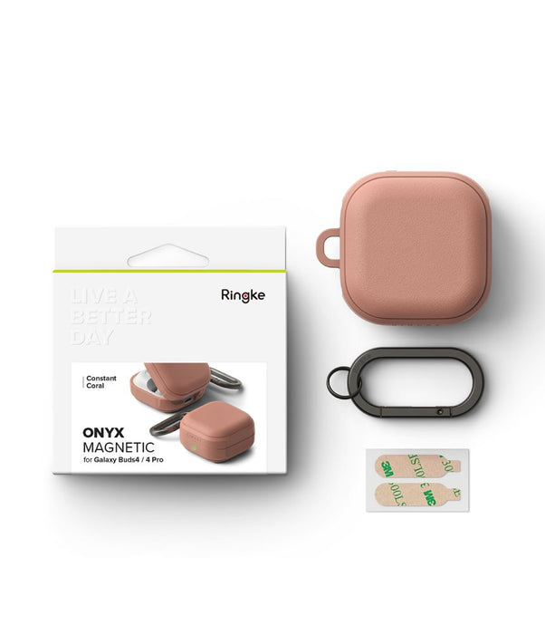 Магнитен калъф Ringke Onyx за Samsung Galaxy Buds 4 / 4 Pro - розов